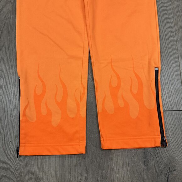 Vision of Super Flames Pants Orange Ankle Zip Drawstring Men's Size Small - Picture 3 of 9